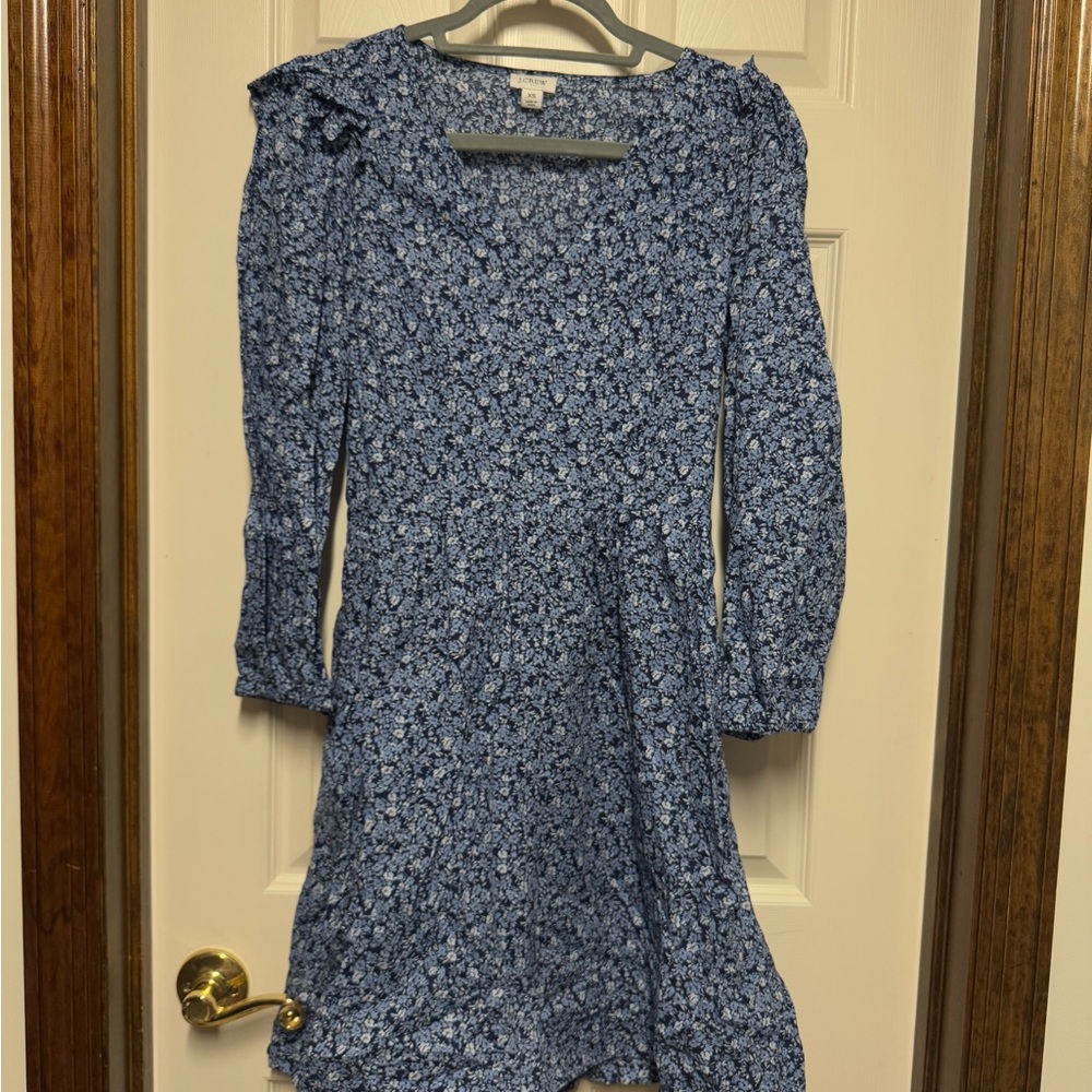 J. Crew Blue Floral Casual Dress